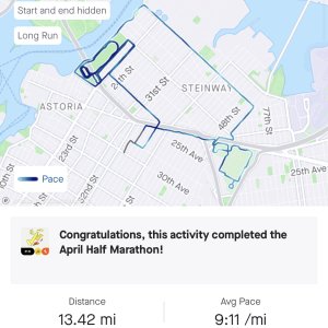 April half marathon.